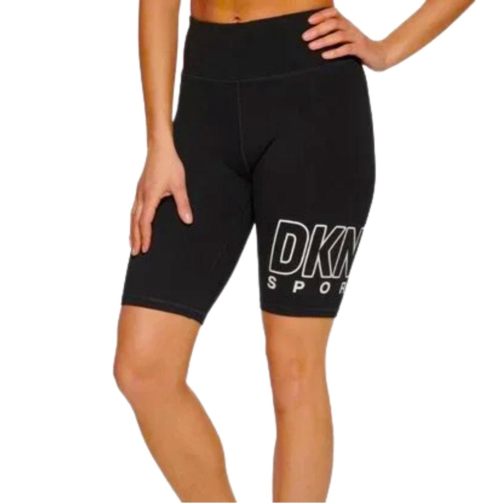 DKNY Women's High Waist Bike Shorts Black Size Medium